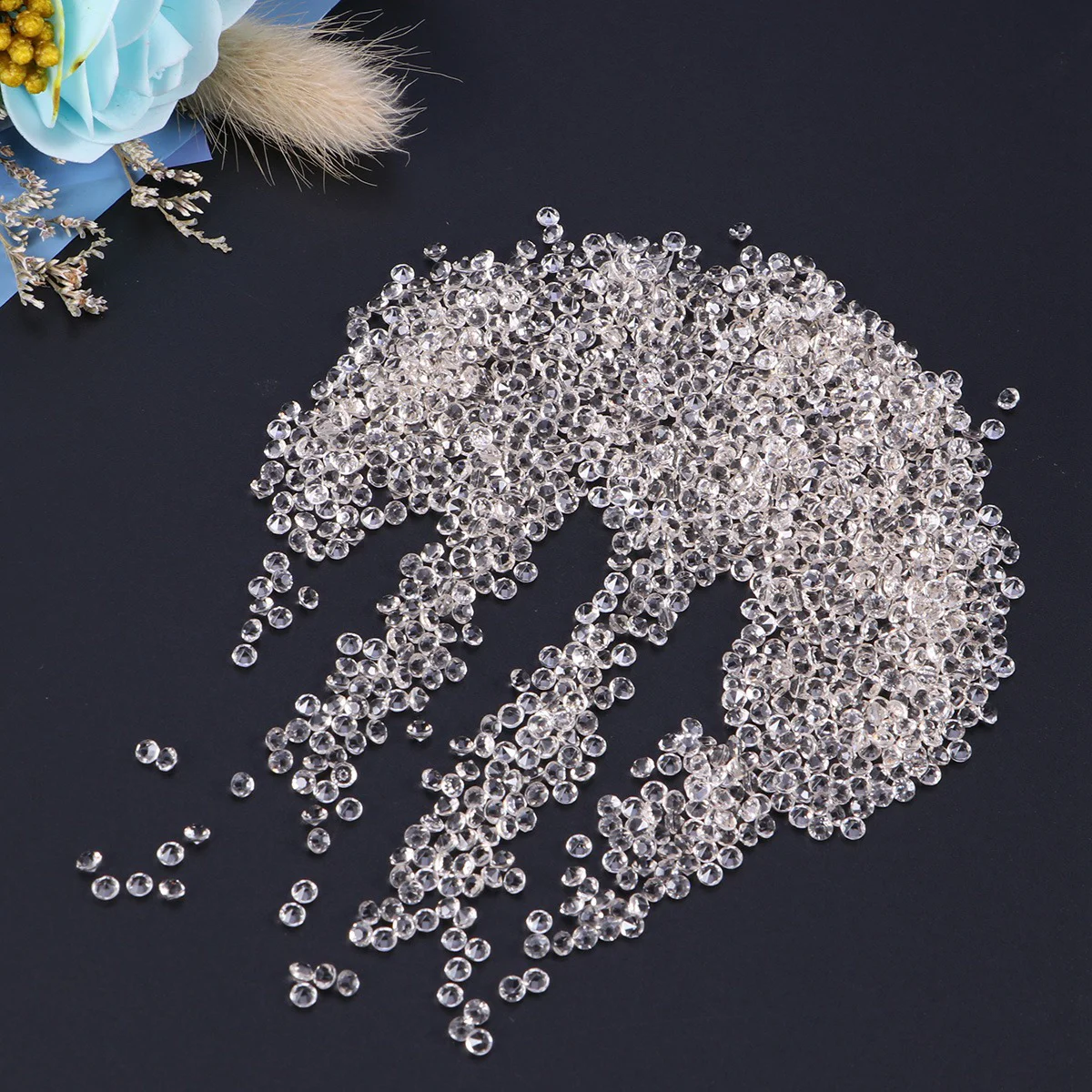 2000 Pcs Acrylic Rhinestone Vases Filler Crafts Crystal Tip Bride Wedding Decorations