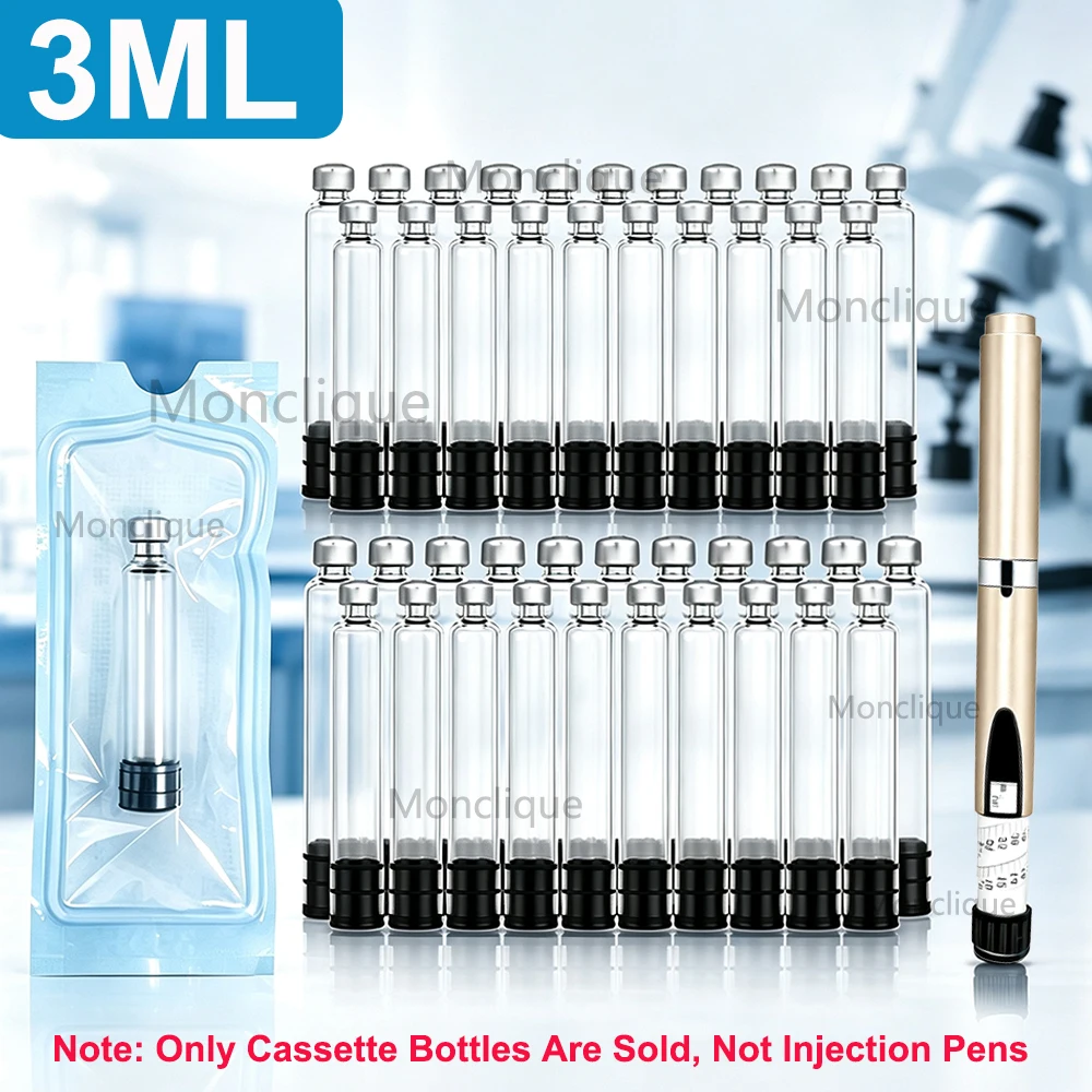 3 ML Peptides Injection Container Sterile Glass Cartridges Individually Packaged Disposable for Beauty Insulin Injection Pen