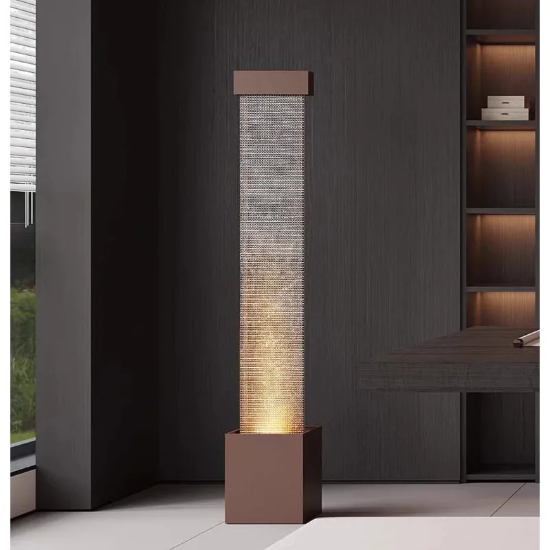 Modern Flowing Ornaments Living Room TV Cabinet Floor To Ceiling Water Curtain Wall Entrance