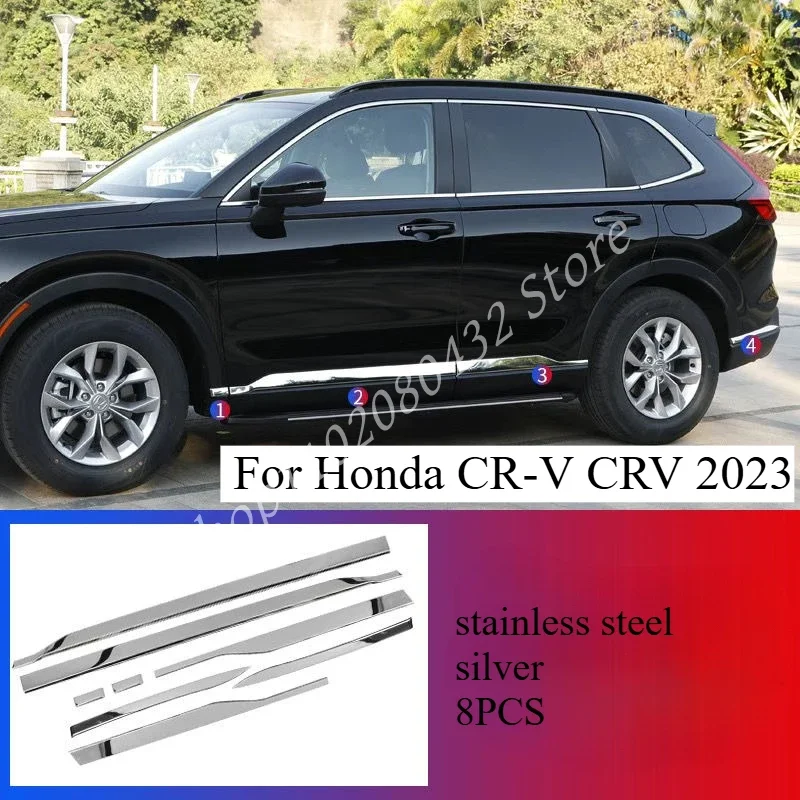 

Stainless Steel Car Body Side Door Moulding Cover Trim For Honda CR-V CRV 2023 Car Exterior Accessories Stylilng