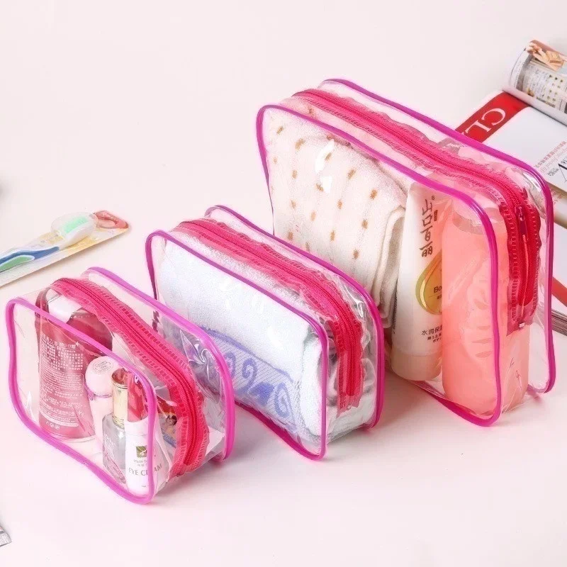 1 Stück Wasch beutel Frauen Reiß verschluss beutel transparent wasserdicht PVC klar Make-up Kosmetik tasche Kultur beutel