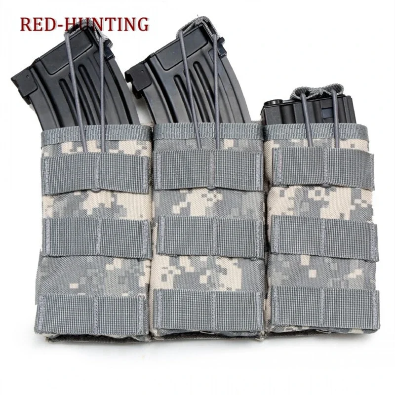 High Quality Triple Open Top Tactical M4 Magazine Hunting shooting Pouch AK AR M4 AR15 Rifle Mag Pouch Camping tourism