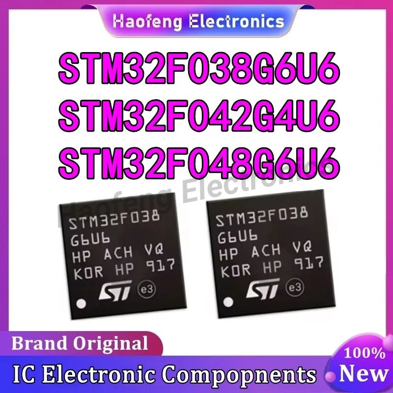 Microplaqueta QFN de IC MCU, STM32F038G6U6 STM32F048G6U6 STM STM32F038 STM32F042 STM32F048 STM32F038G6 STM32F042G4 STM32F048G6, QFN 6