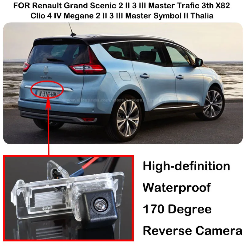 Para renault grand scenic 2 ii 3 iii master trafic 3th x82 clio 4 iv megane 2 ii 3 iii símbolo mestre ii thalia câmera de visão traseira