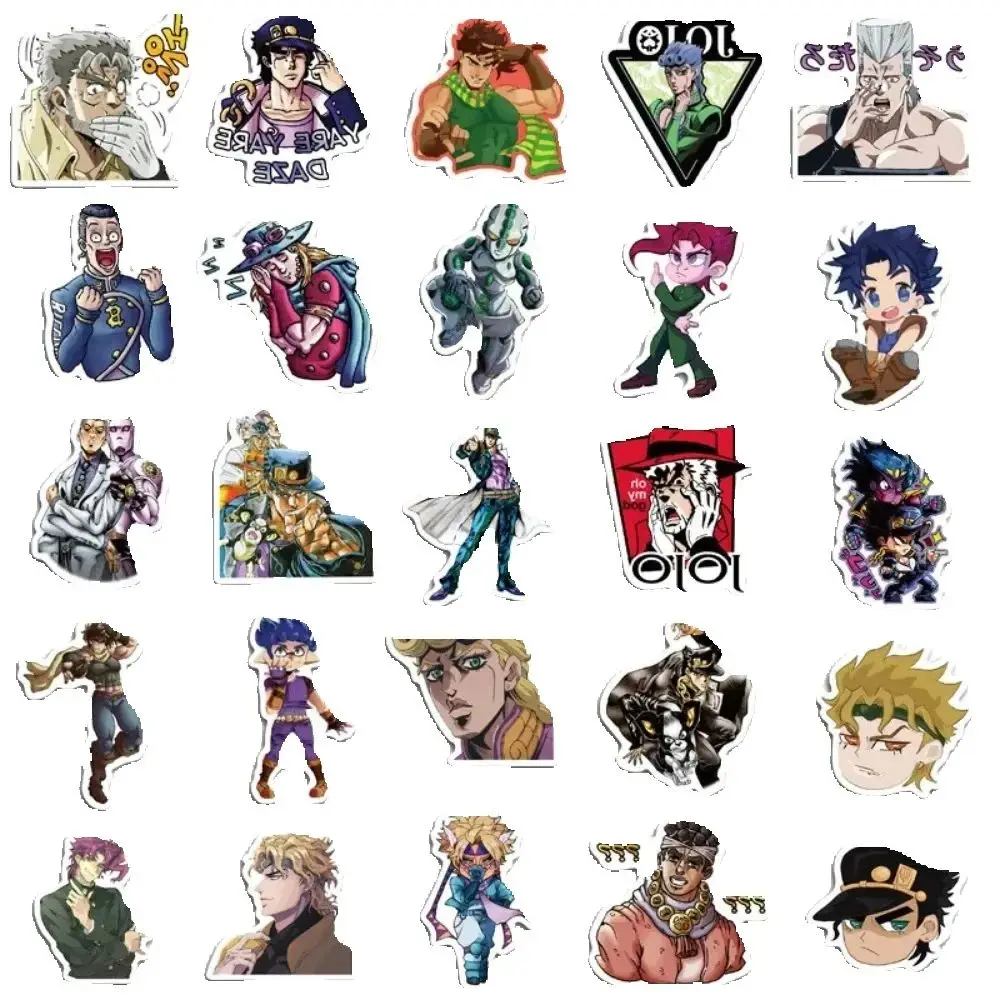 Autocollant de décoration étanche pour ordinateur portable, 50 pièces, dessin animé doodle Jojo aventure route