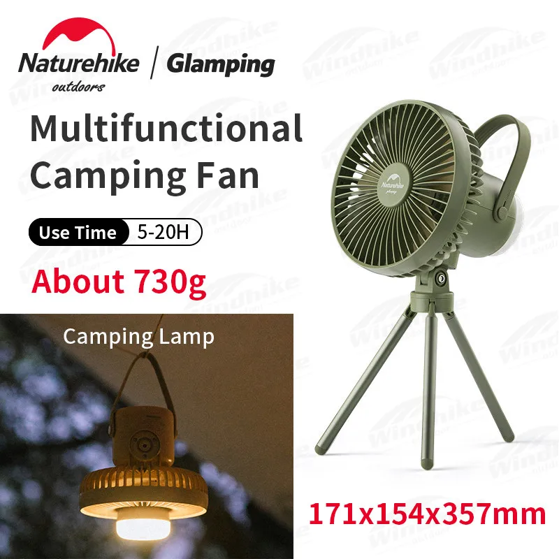 Naturehike Summer Travel Fan Lamp Ultralight Multifunctional Suspended Tent Fan Light Outdoor Lighting Tripod Standing Parts