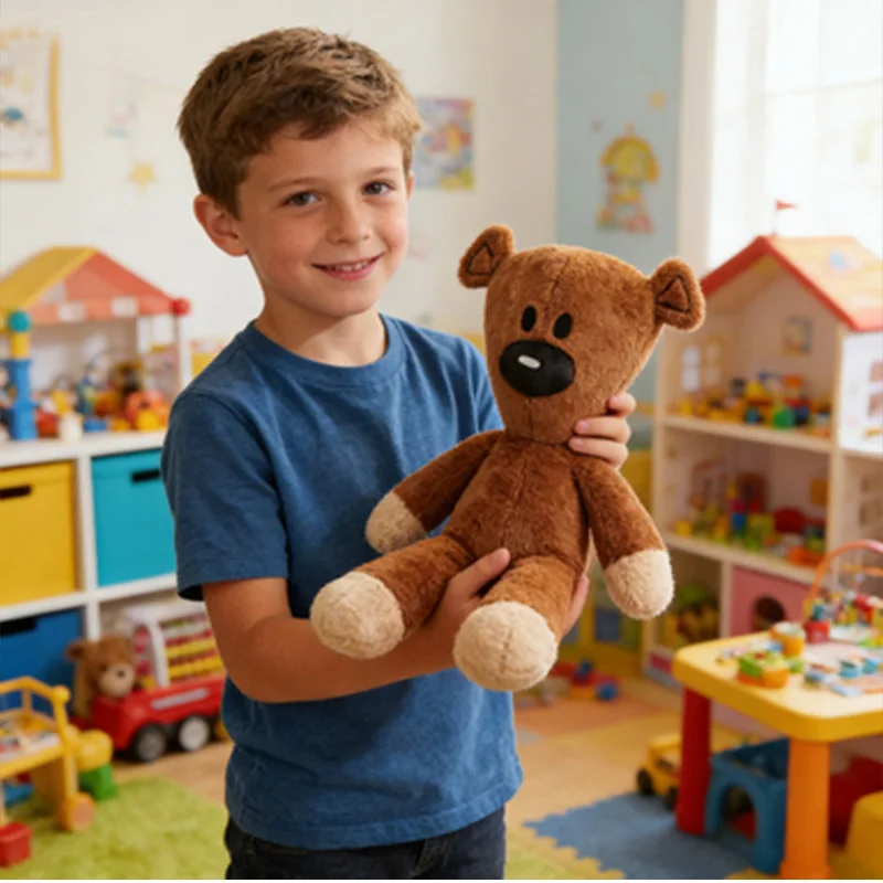27cm Lustiger Mr. Bean Teddybär Plüschtier Kuscheltier Niedlicher Kaffee-Bär Baby Stoffpuppe Mini Kissen Deko Weich Kinder Geburtstagsgeschenk – Detail 4