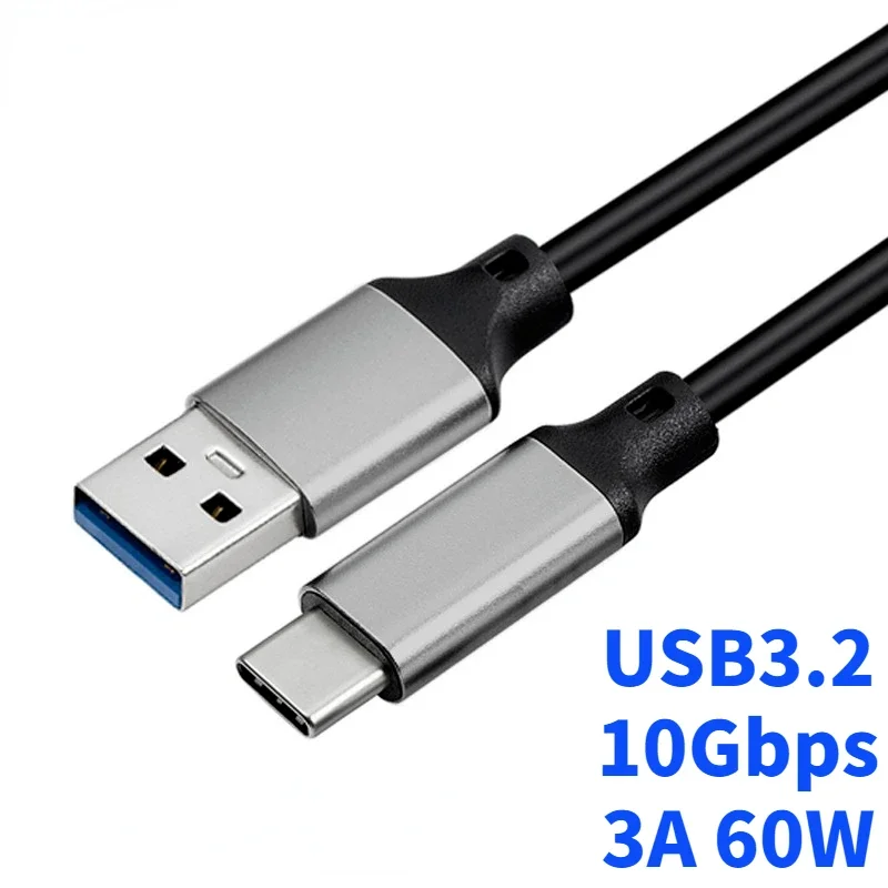 Short 0.2m 0.3m 0.5m Usb 3.2 Gen2 Type C 10Gbps USB Type-C 3 2 Data Cable Mobile Phones SSD Hard Disk 3A 60W Quick Charging Cord