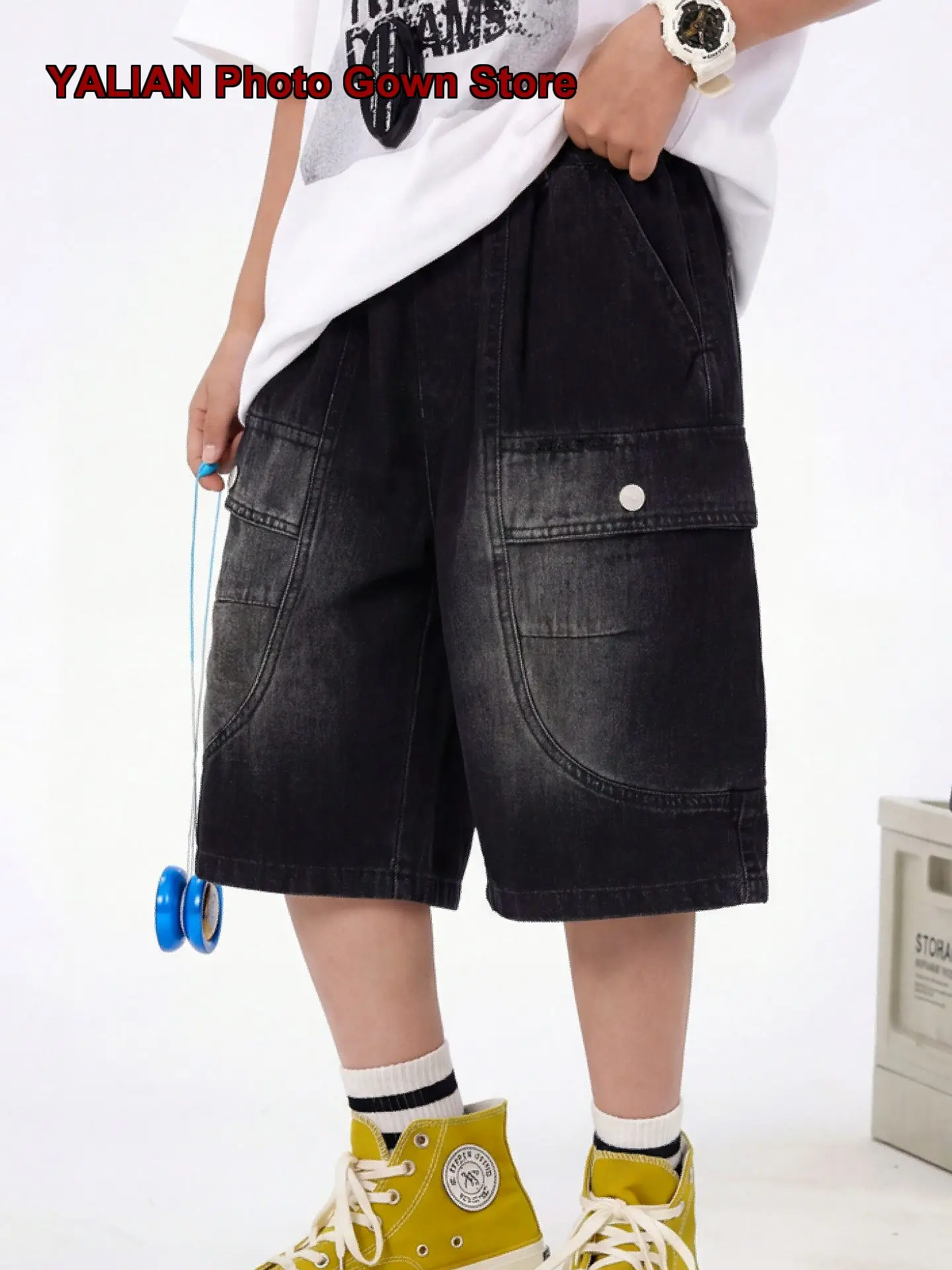 Boys Shorts Kids Summer Thin Mid-Waist Stylish Handsome Five-Point Length Toddler