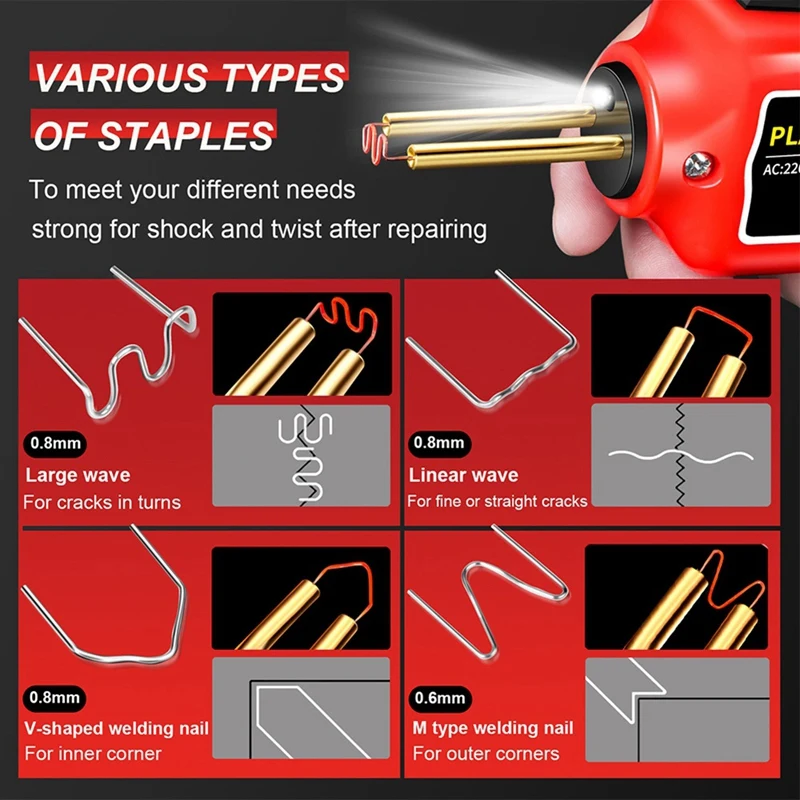 携帯用小型プラスチック熱いステープラー、溶接機、車のバンパー修理キット、手持ち型のキット、自動へこみ修理、euのプラグ