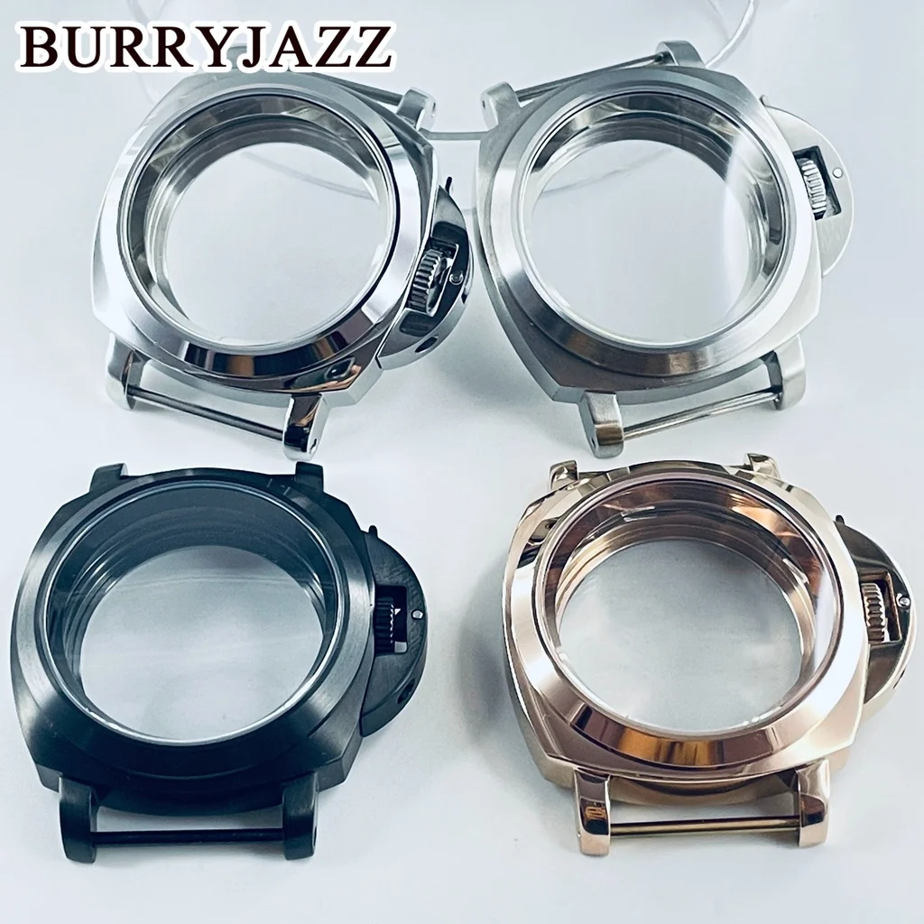 BURRYJAZZ 40 مللي متر صالح NH34 NH35 NH36 NH37 NH38 NH39 NH70 NH72 حركة الفضة الأسود RoseGold ساعة حافظة مقاوم للماء الياقوت الزجاج