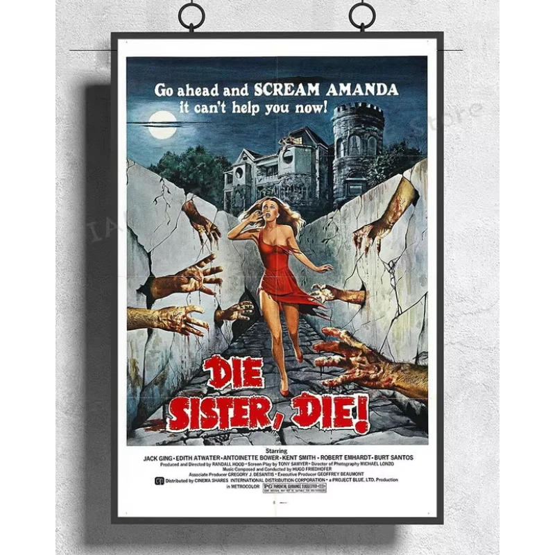 NJ394 DIE SISTER DIE Movie 1972 Wall Sticker Silk Poster Art Home Decoration