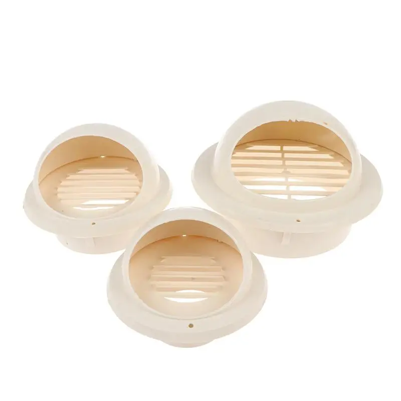 White PVC Wide Caliber Exterior Vent Hood Windproof Rainproof Corrosion Resistant For Kitchen Bath Ventilation