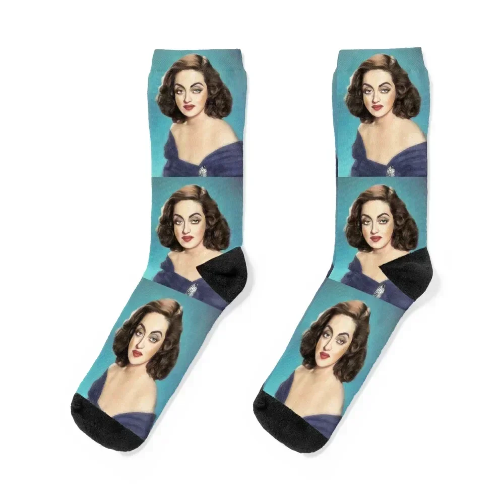 Bette Davis Vintage Blue Portrait Socks professional running gym Designer Man Socks Women's