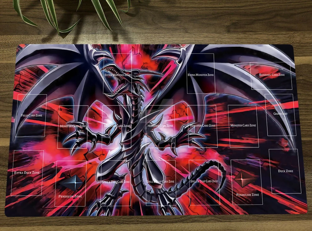 YuGiOh Red-Eyes Black Dragon TCG Mat Trading Card Game Mat Duel CCG Playmat Rubber Mouse Pad Desk Play Mat Pad 60x35cm