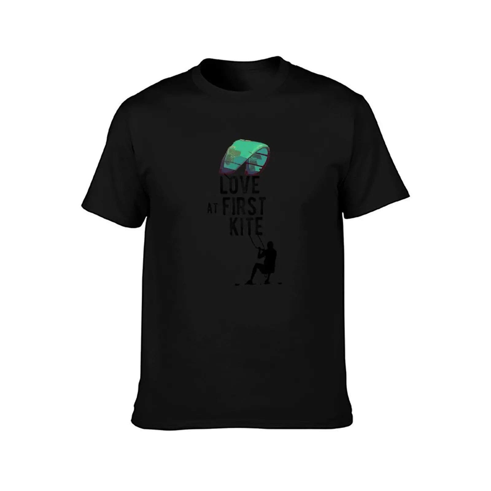 Love At First Kite - Funny Hydrofoil Kitesurfing T-Shirt All Match Basic Short Sleeve Top T-Shirt
