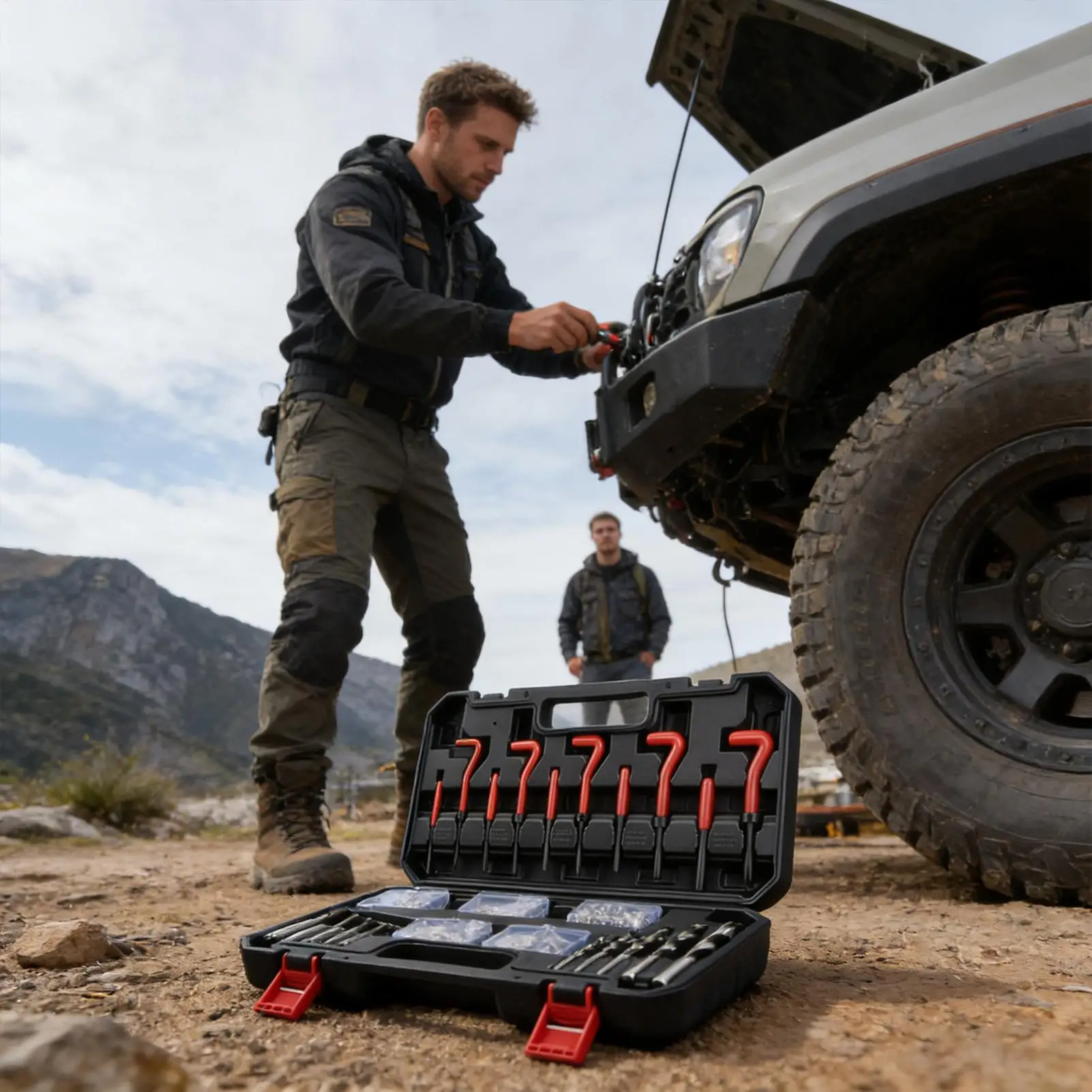 

Набор для ремонта резьбы, 131 предмет, для восстановления металлической резьбы, с футляром для хранения, набор инструментов для ремонта резьбы для автомобилей, для механиков и техников