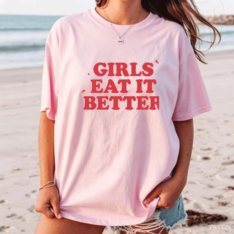 Women Girls Do Everything Better Crop Tshirt Red Text Print Short Sleeve Ladies Slim Y2K Aesthetic Streetwear Tee