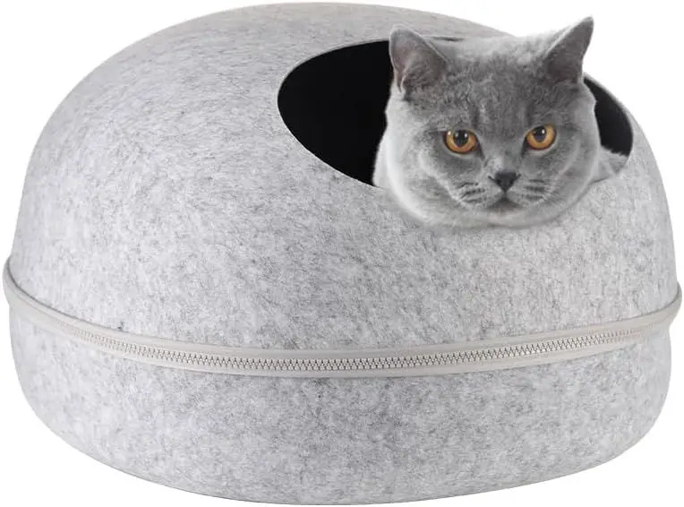 

High Quality Felt Cat Bed Cave, Indoor Cat House, 100% Handmade, Cat Hide Cat Cave for Pets to Play, Hide and Sleep