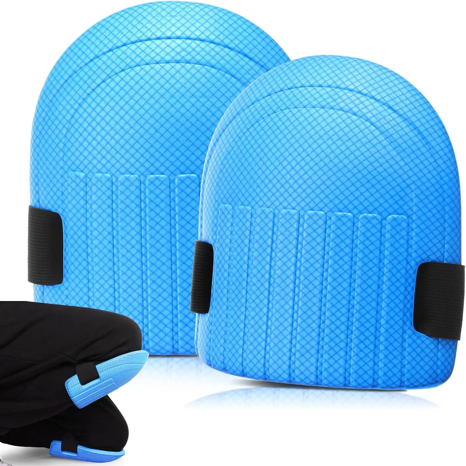 Work Lightweight Waterproof Foam Knee Pads Easy Fit Knee Pads for Gardening with Adjustable Hook'n'Loop Straps