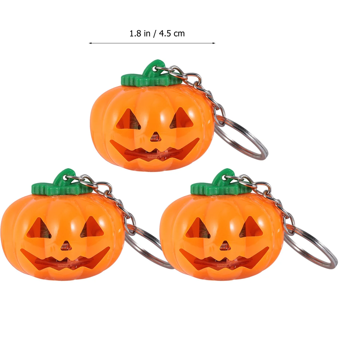 

3Pcs Halloween Glowing Pumpkin Keychain Portable ABS Plastic Pendant for Keys Backpack Phone Accessories Halloween Keychain