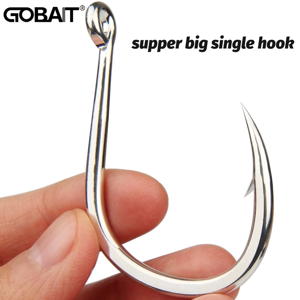 10PCS Big Fish Hook 1/0-7/0 Super Fishhook Steel Alloy Gaff Barbed Antirust Sharp Angle Radian Bend Tuna Fishing Circle Hooks