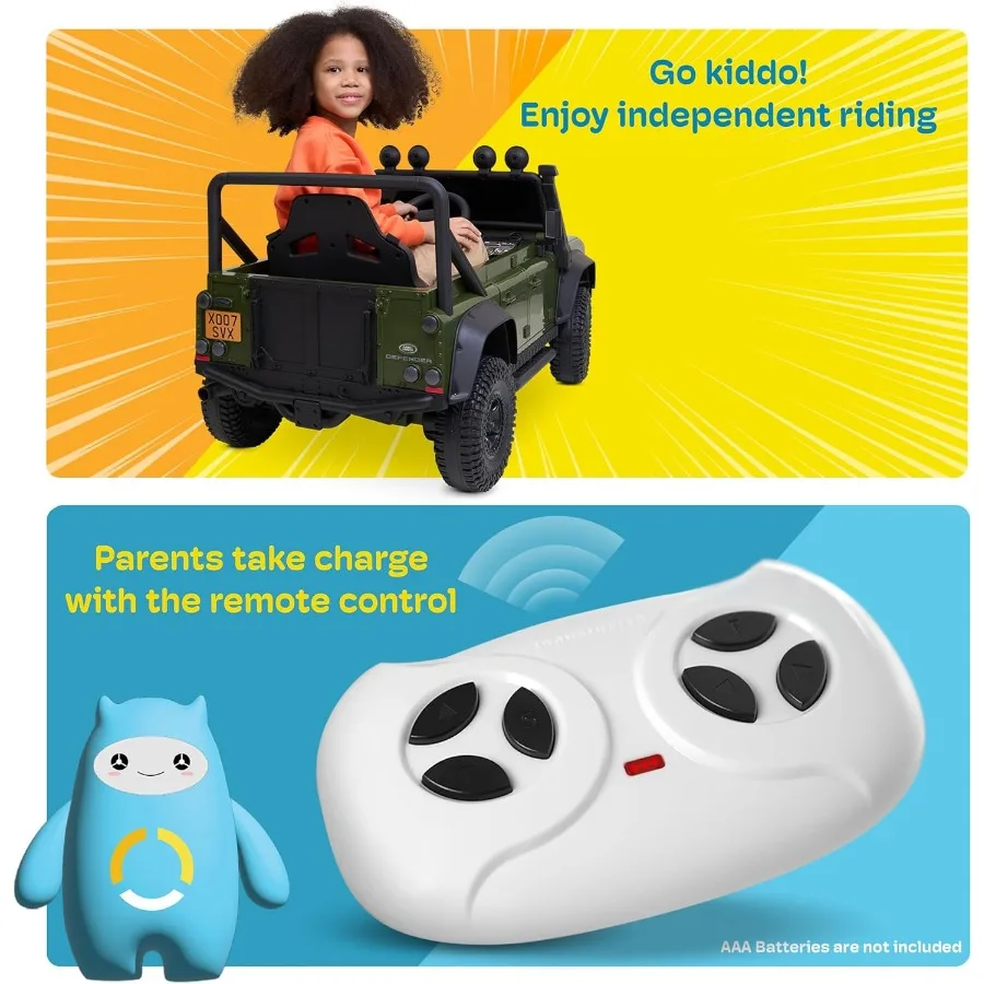 Samochód elektryczny dla dzieci 12V, licencjonowany SUV z pilotem, światła LED, Bluetooth, muzyka USB/AUX, wiele prędkości - Wh