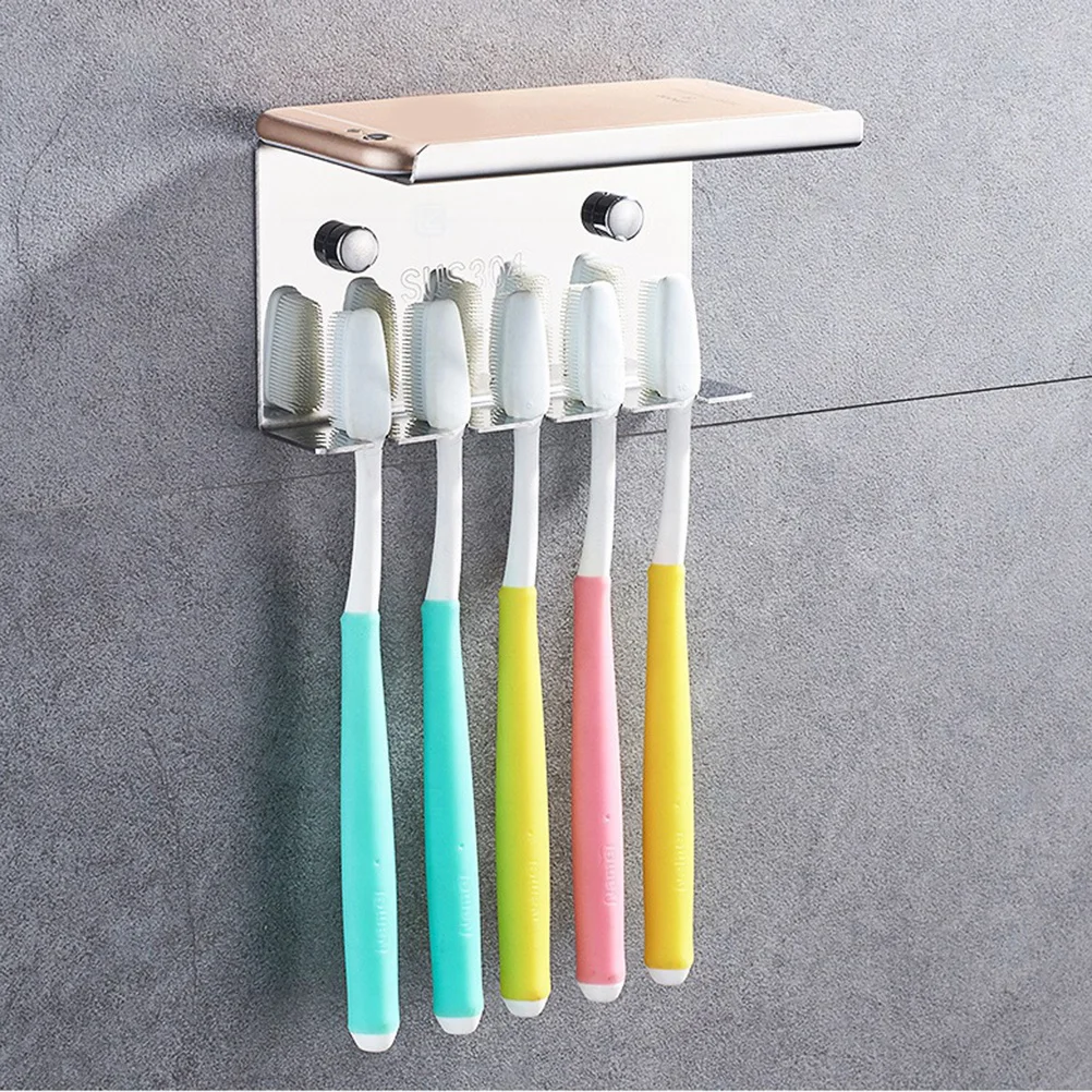 

Stainless Steel Toothbrush Holder Wall Mounted Rack Organizer 304 Grade Bathroom Accessories Dry Clean Design Toothbrush Rack