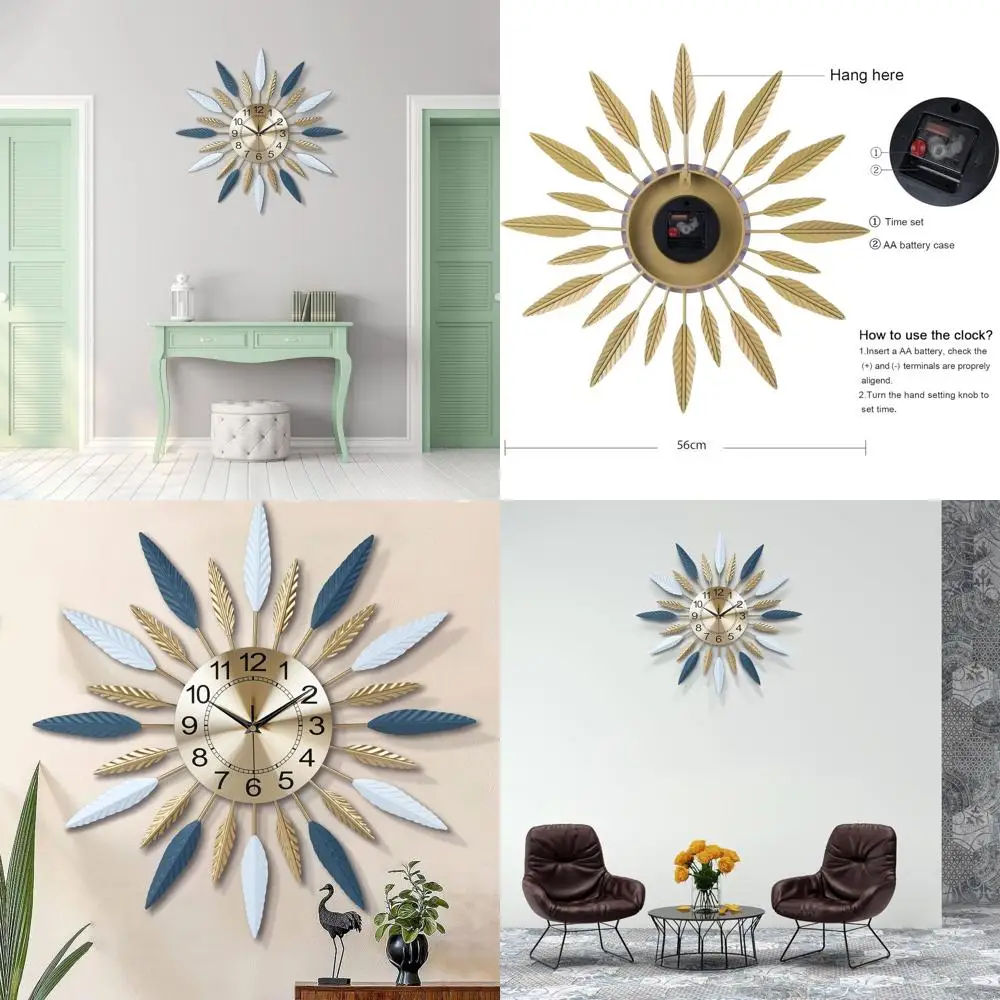 

Современные настенные часы Sunburst середины века, 23, бесшумный дизайн звездообразования, декоративные часы на батарейках для гостиной