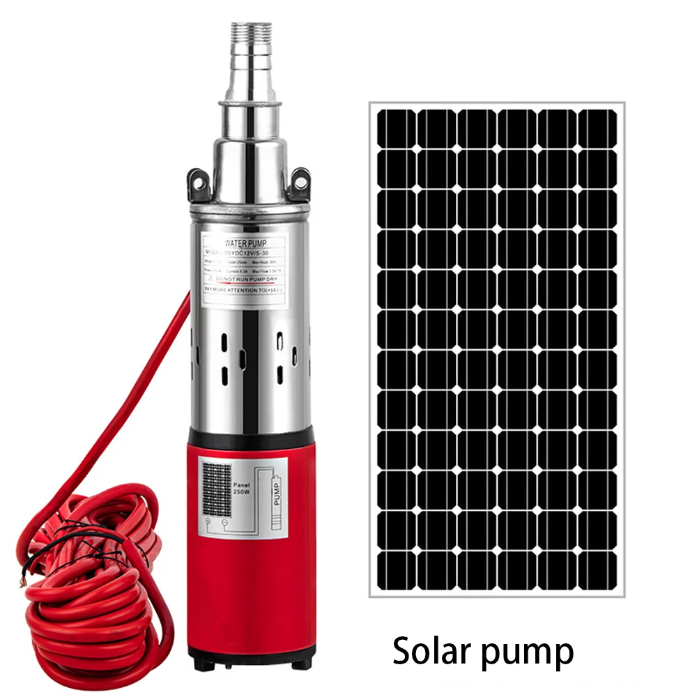 260W 24V 220W 12V DC Solar Brushless Water Pump Max Head 40M Max Flow 1.2T/H Solar Submersible Pump For Irrigate