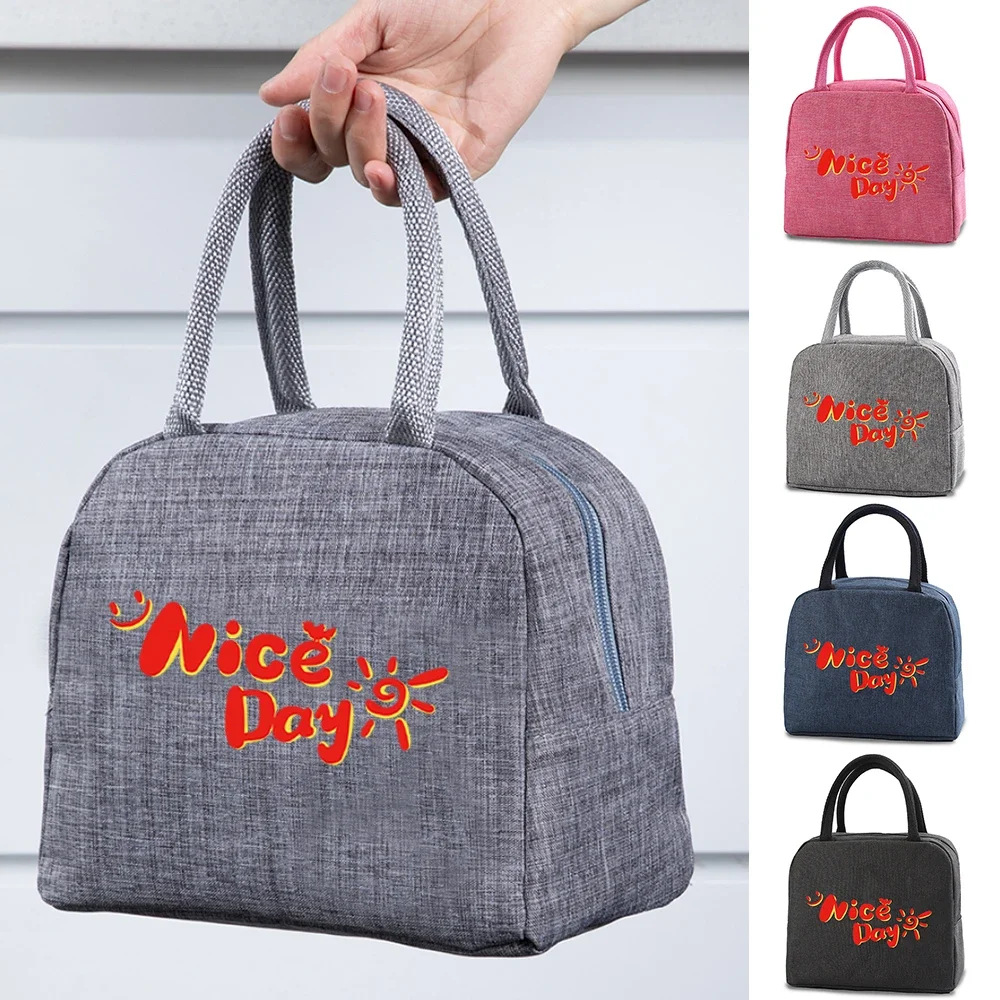 

Lunch Bags Women Handbags Picnic Travel Thermal Box Girls School Child Convenient Lunch Bag Tote Ice Pack Food Bags Food Print