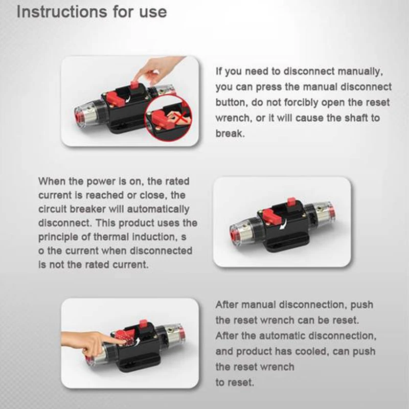Latest Circuit Breaker Fuses 12-24Vfor System Protection Car Marine Boat Stereo Switch Audio Inverter System Protection