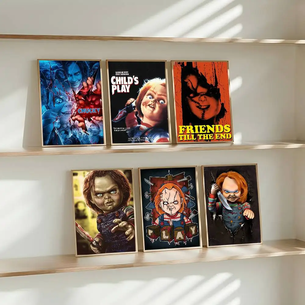 Classic Horror Movie Chucky Child's Play Vintage Posters Sticky Vintage Room Home Bar Cafe Decor Kawaii Room Decor