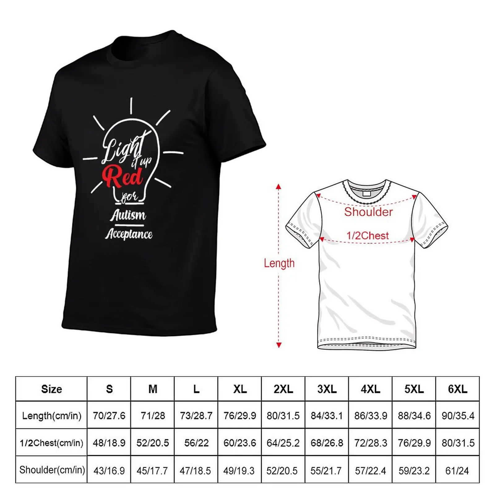 Light it up red for autism acceptance T-Shirt Ultra Soft Breathable Tee Top