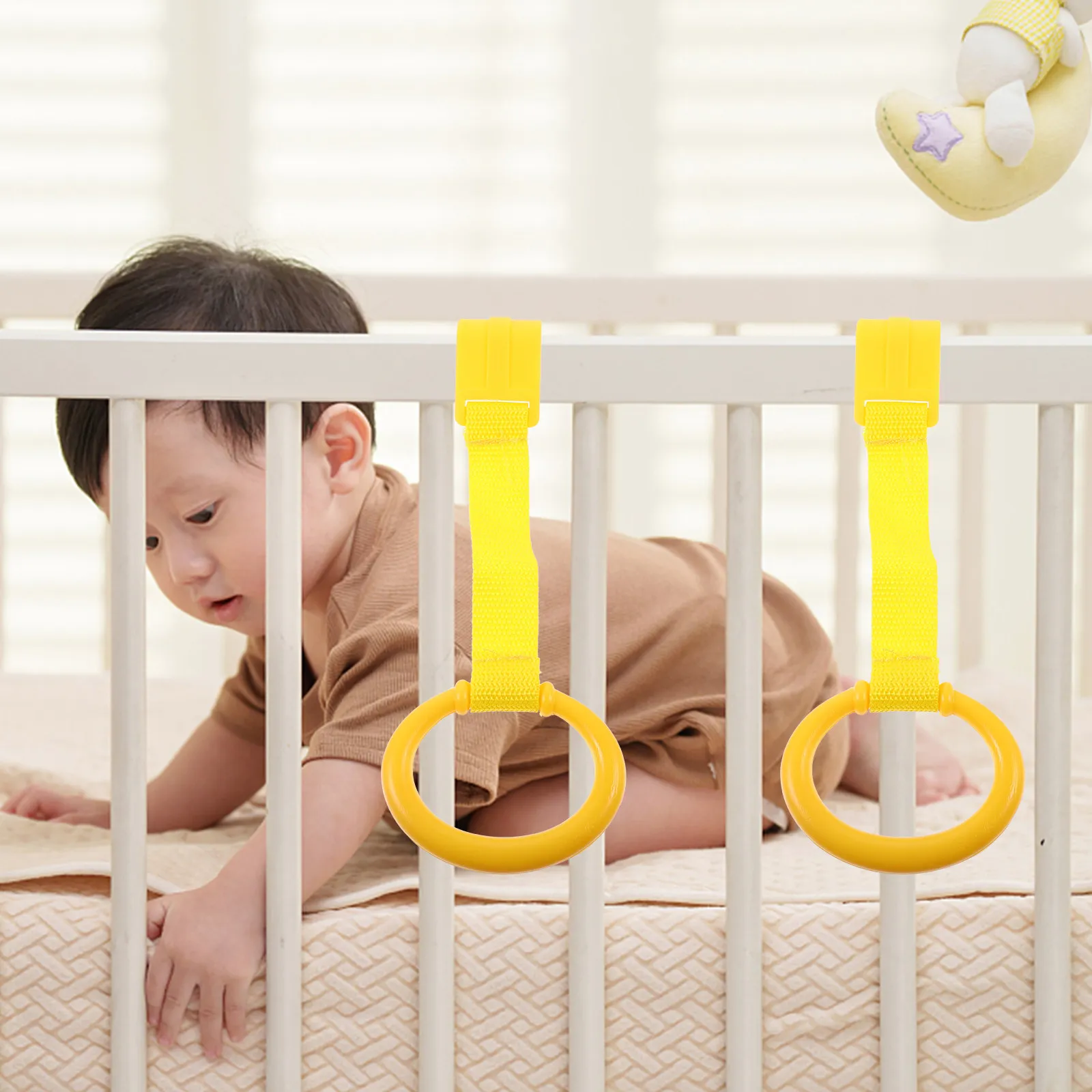 2pcs-baby-pull-ring-for-crib-hanging-standing-walking-assistance-multi-functional-nursery-ring-infant-hand-exercise