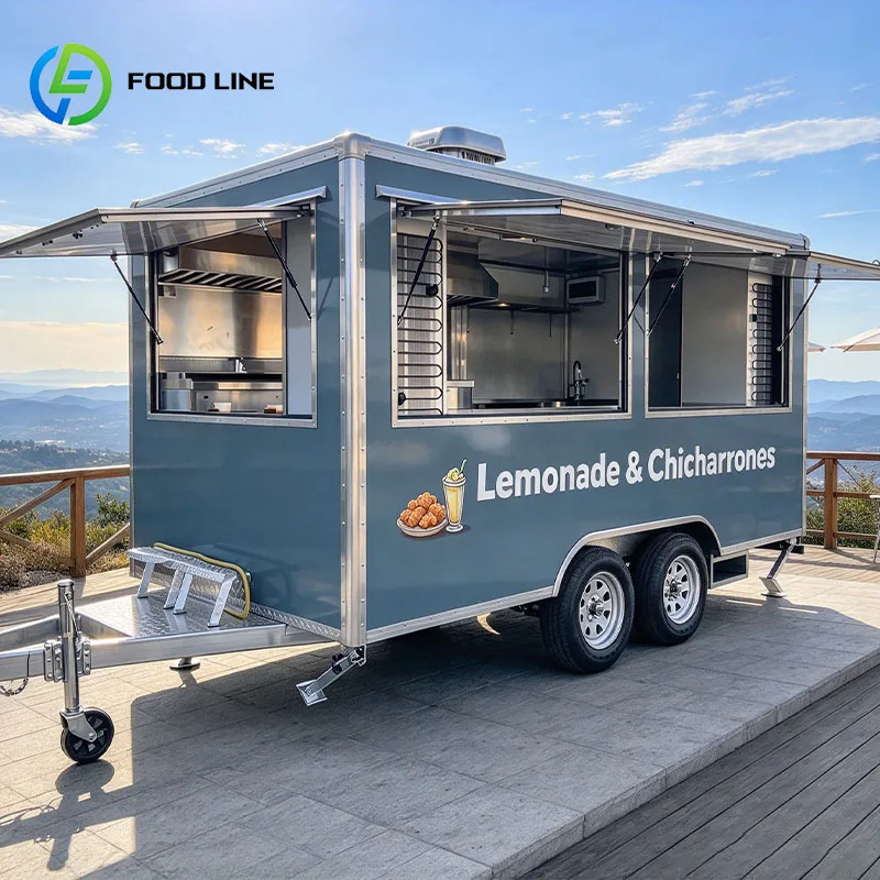 Food Trailer Mobile Food Truck for Coffee Latte Cappuccino and Hot Chocolate with Custom Counter Customized