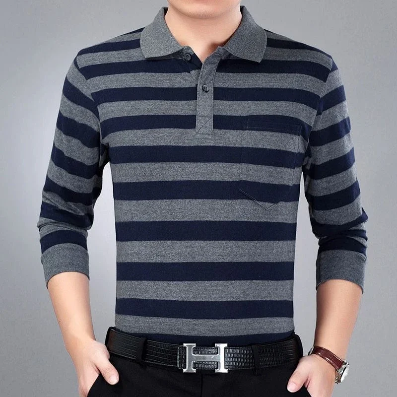 High Cotton Mens Collared Undershirt Long Sleeve Casual Inner Wear Fall Tops