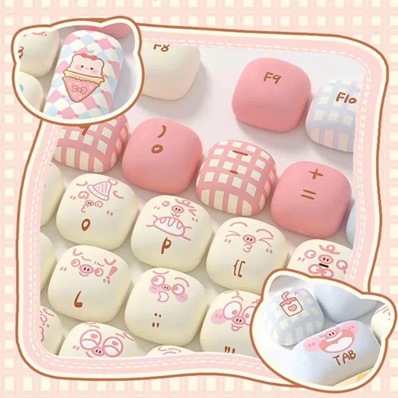 Imagem -06 - Teclado Akko Keycap para Meninas Pbt Sublimação Mog Ergonômico 139 Chaves Jogos Acessórios Personalizados Bonitos Desktop Escritório Presentes