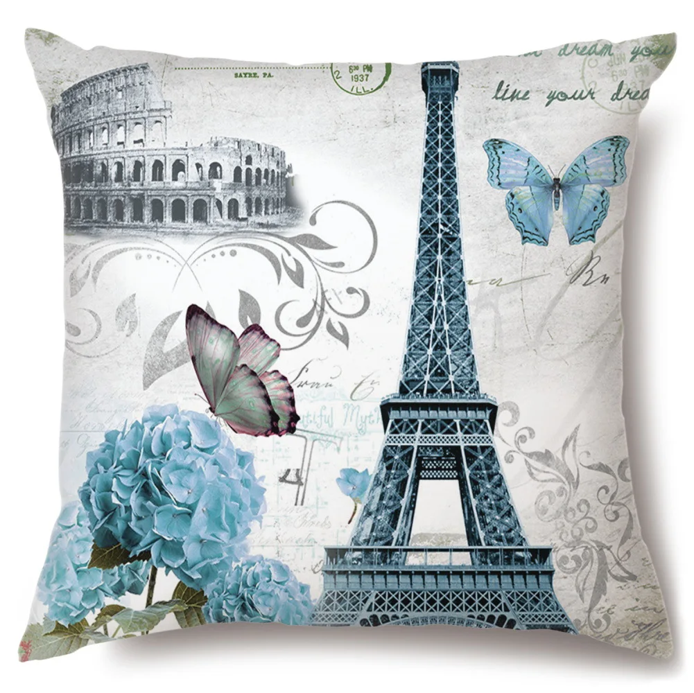 Vitnage Leaning Tower of Pisa Pillow Case Flower Post Pillowcase for Pillow Cover for Sofa Bed Couch Luxury Designer Living Room