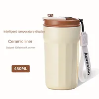 450ml Thermos Bottle Smart Display Temperature 316 Stainless Steel Vacuum Cup Office Coffee Cup Business Portable Thermal Mug