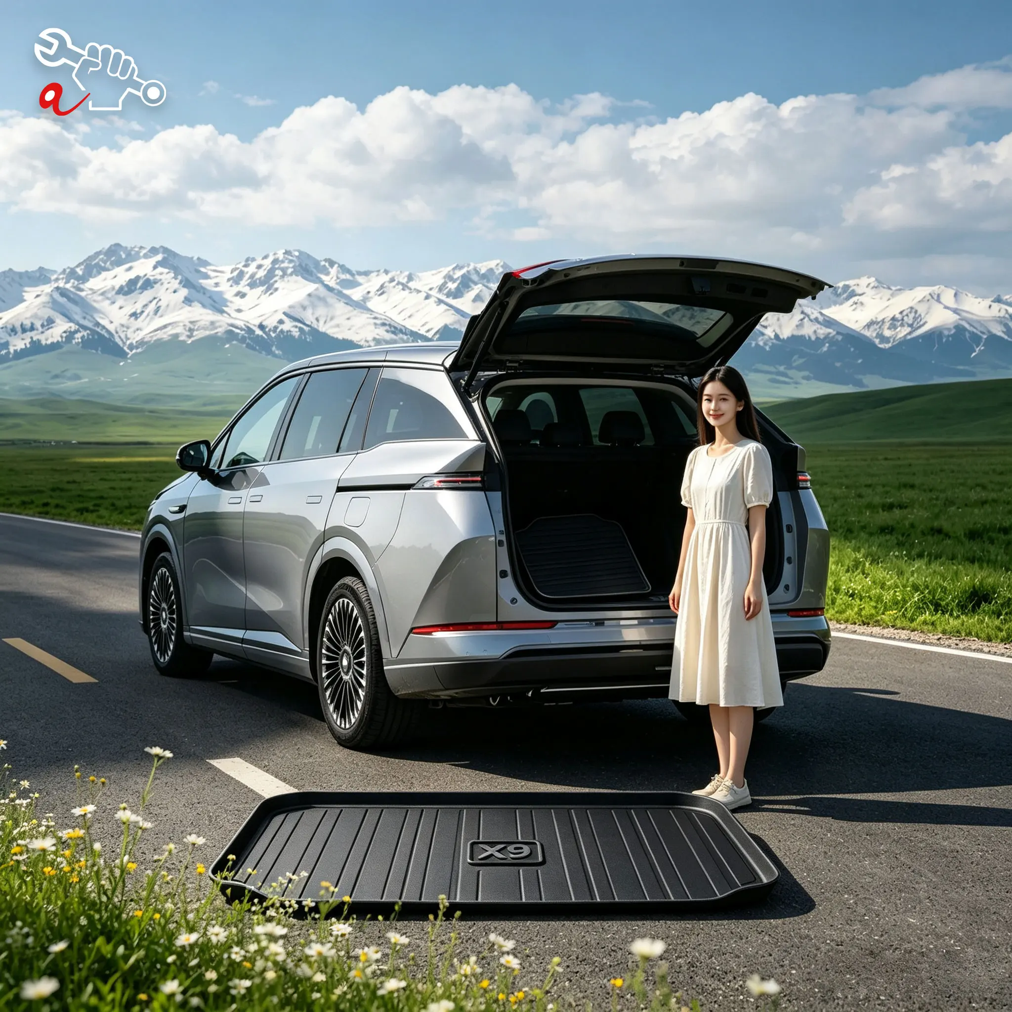 Custom Fit TPE Trunk Mat For XPENG X9 2024-2026 Rear Cargo Liner Durable Anti-Dirty Cargo Boot Liner Trunk Protection Pad
