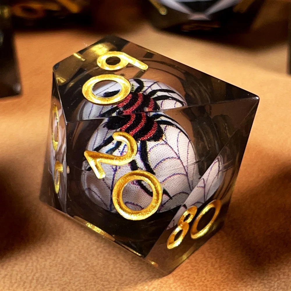 Resin Spinner Spider DND Dice Set for Dungeons and Dragons COC RPG TRPG MTG Role Playing Games As Gift Entertainment Accessories