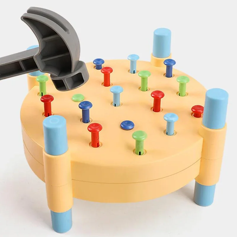 Montessori brinquedos cores martelar batendo mesa menino menina-friendly martelos para coordenação mão-olho aprendizagem precoce