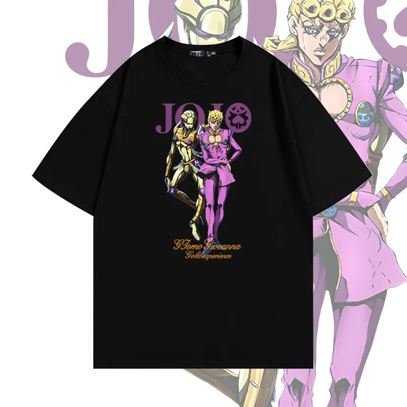 

JOJO's Fantastic Adventure Anime cotton short sleeve T-shirt Men's and Women's Summer Student Fashion loose half sleeve top