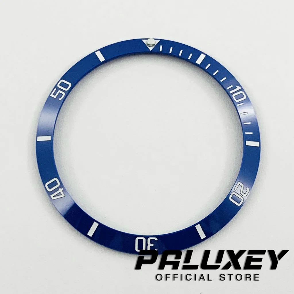 Inserto per lunetta per orologio nero da 37.2mm cornice in ceramica/alluminio adatta per cassa dell'orologio da 39mm per parti di anelli sostituzione automatica dell'orologio