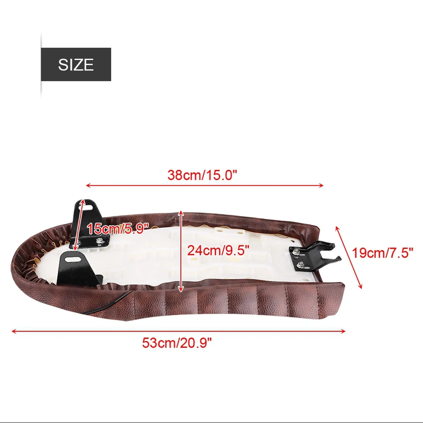 Motorcycle Cushion PU Leather Vintage Cafe Racer Seat Flat Saddle Cushion For Honda CG125 GN CG CB400SS