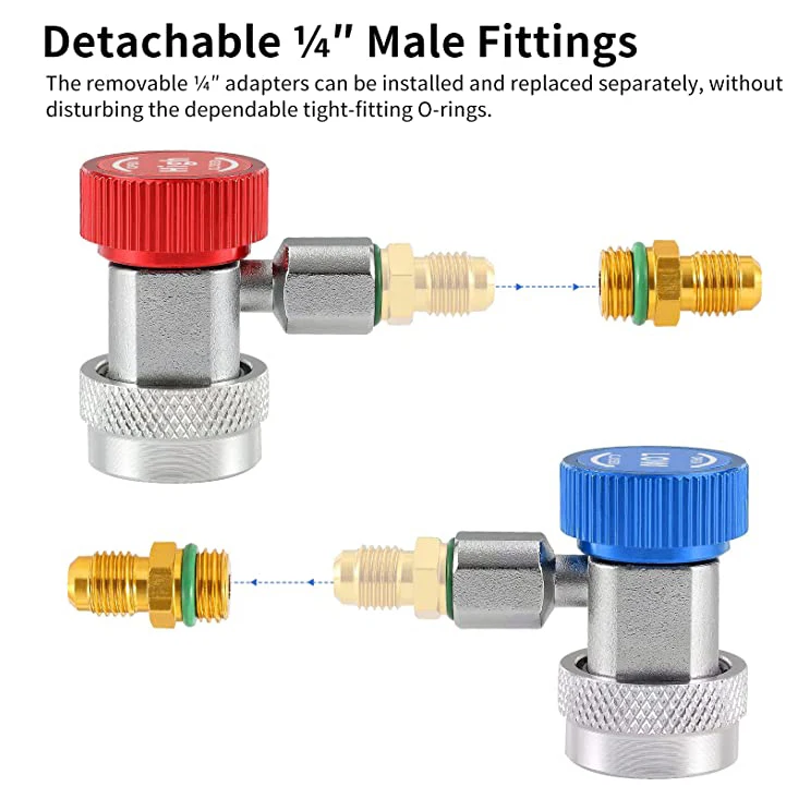 1/2/3/5PACK R134A Snelkoppeling Adapter Koppeling A/C Spruitstuk Gauge Lage/Hoge montage Airconditioner Koeling Connector