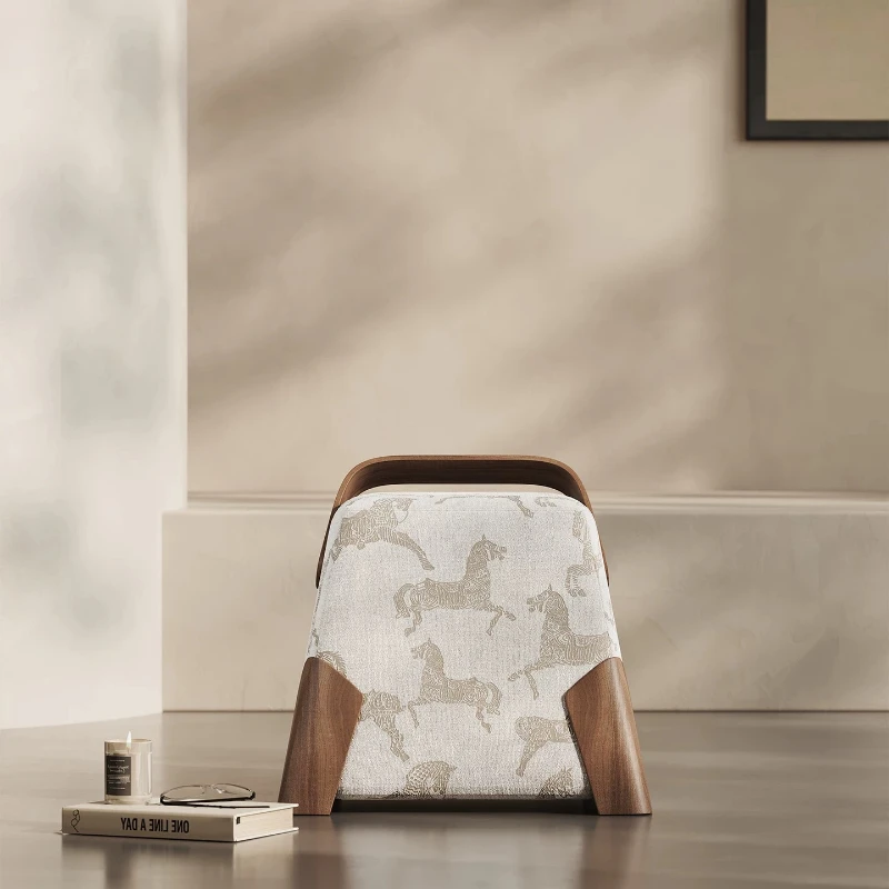 Italian light luxury cream style shoe changing stool Italian minimalist low stool living room leisure spot sale