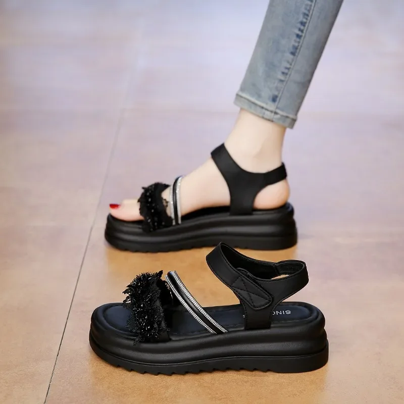 

2025 Summer Sandals for Women Fashion Platform Sandals Wedge Casual Shoes Lightweight Heeled Sandalias Mujer Flip Flops Zapatos