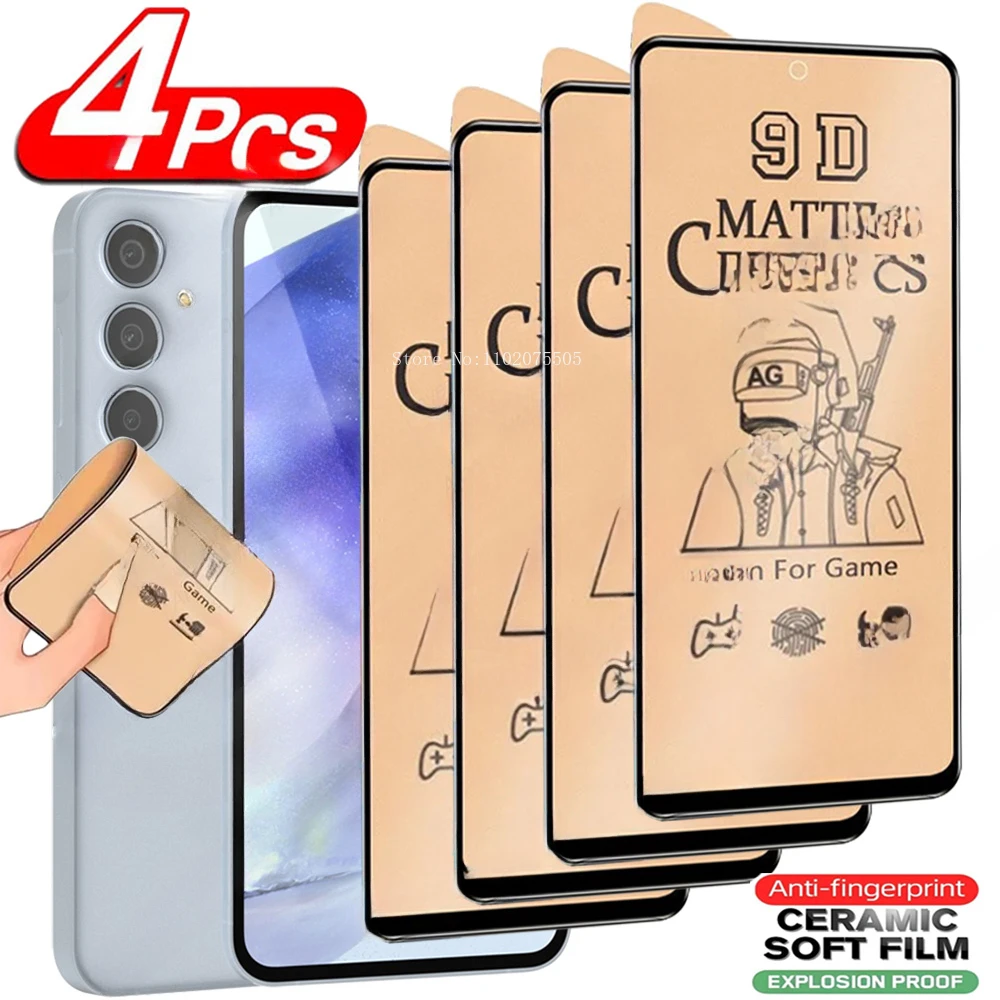 4pcs Matte Screen Protector For Samsung Galaxy A55 A54 5G A35 A15 A52 A51 A71 A53 A12 A34 A73 A72 A24 A33 A32 A14 Ceramic Film